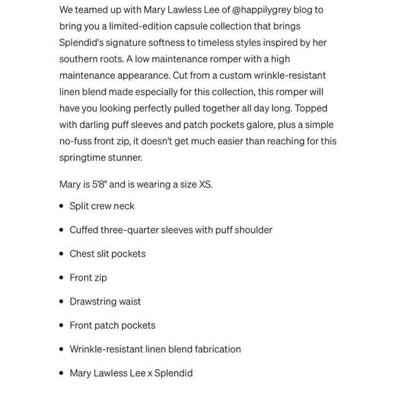 Mary Lawless Lee x Splendid spring floral romper short jumper Sz M - Picture 3 of 14